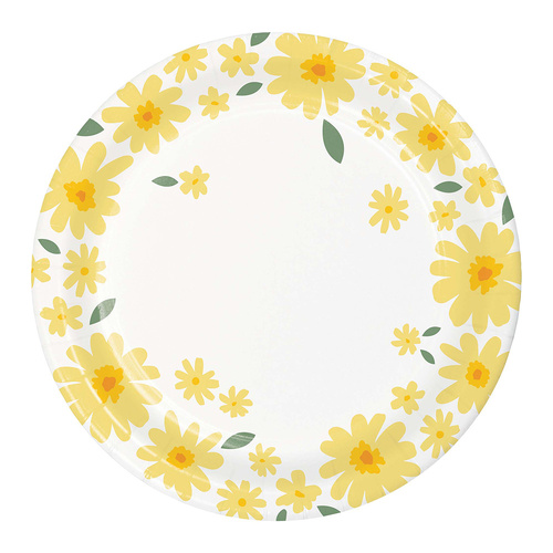 Sweet Daisy Round Paper Plates NPC 18cm 8 Pack