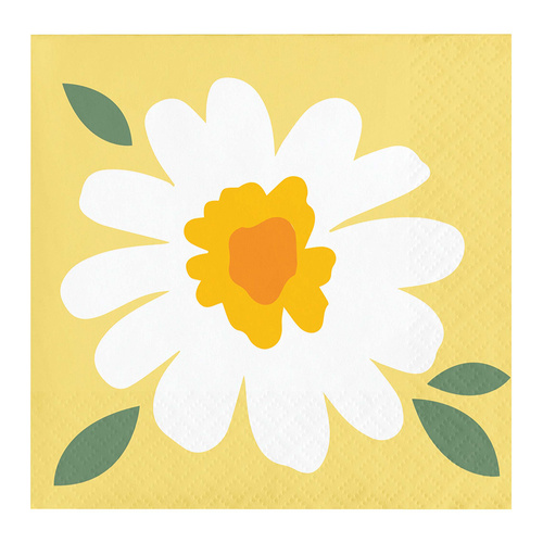 Sweet Daisy Beverage Napkin 16 Pack