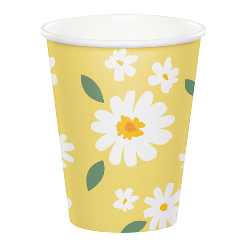 Sweet Daisy Paper Cups 266ml 8 Pack