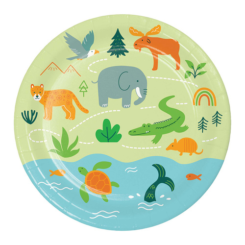 World Adventure Round Paper Plates NPC 18cm 8 Pack
