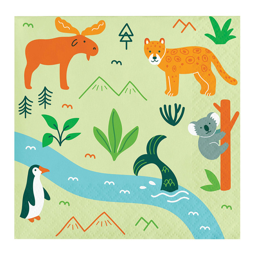 World Adventure Beverage Napkin 16 Pack