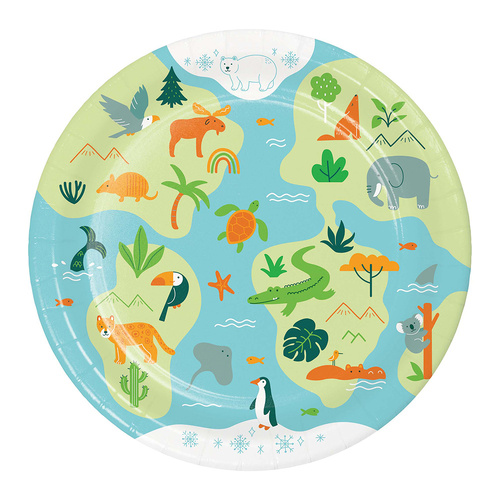 World Adventure Round Paper Plates NPC 23cm 8 Pack