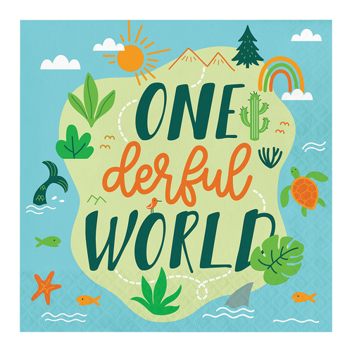World Adventure Lunch Napkin 16 Pack