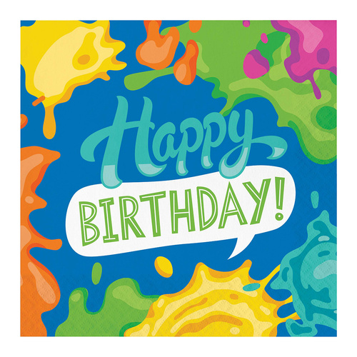 Paint Splatter Lunch Napkin 16 Pack