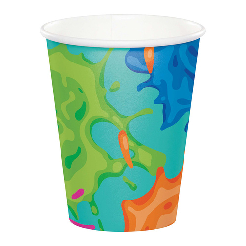 Paint Splatter Paper Cups 266ml 8 Pack