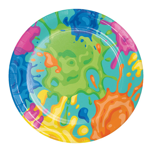 Paint Splatter Round Paper Plates NPC 18cm 8 Pack