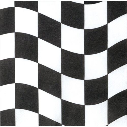 Black & White Check Lunch Napkins 18 Pack