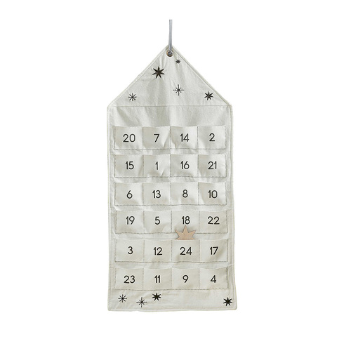 Cosy Copper Fabric Advent Calendar with Wooden Star