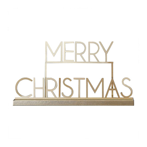 Cosy Copper Gold Metal Merry Christmas Sign