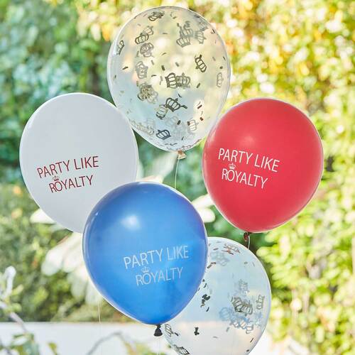 Coronation Party Latex Balloons 5 Pack