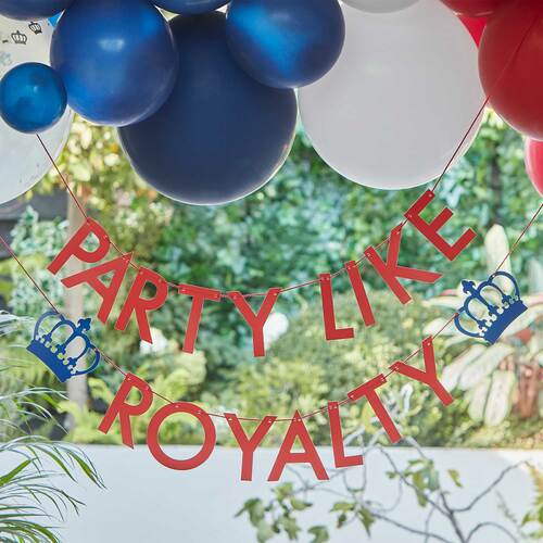 Coronation Party Like Royalty Paper Bunting
