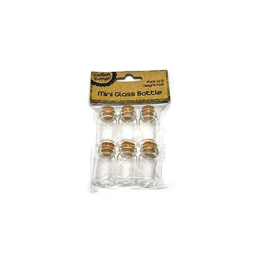 Mini Glass Bottles With Cork Lids Pk6