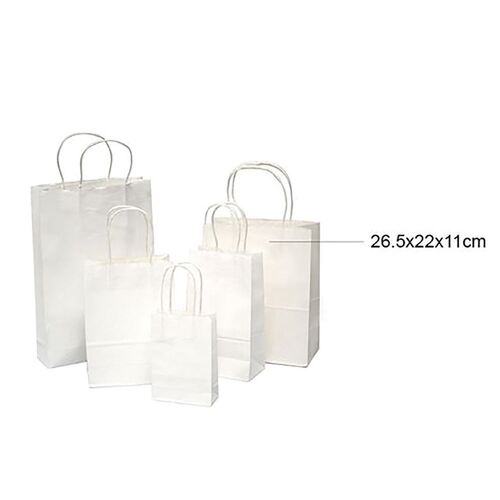 White Craft Paper Bags 26.5x22x11.5cm 2 Pack