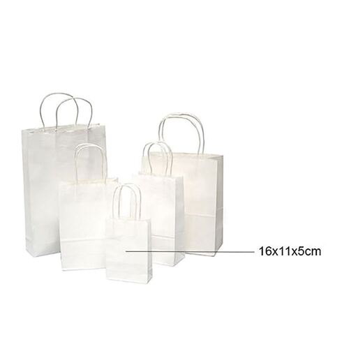 White Craft Paper Bags 11x16x5cm 3 Pack