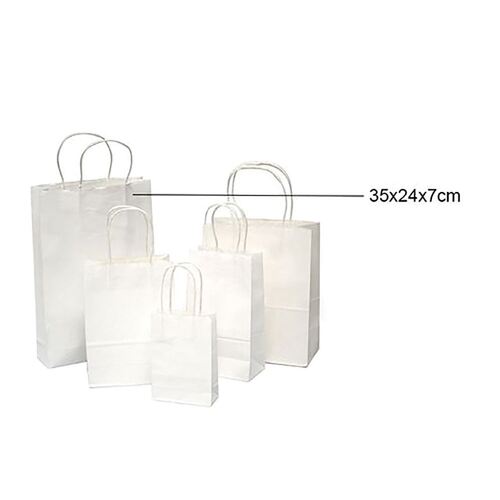 White Craft Paper Bags 24x35x7cm 2 Pack