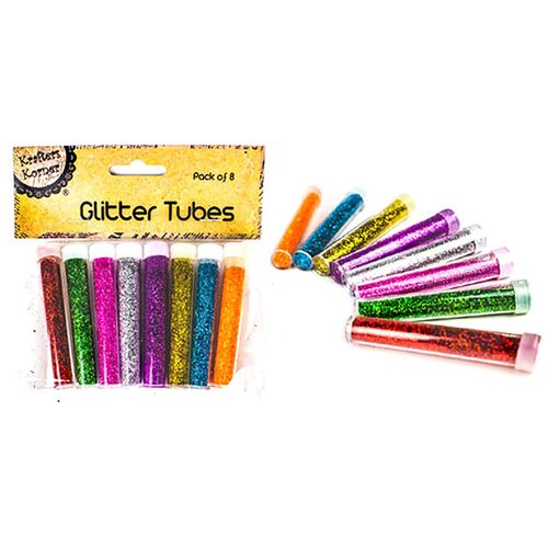 Coloured Glitter Tubes Pk8