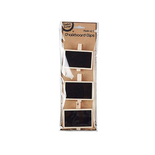 Rectangle Chalkboard Clips Pk3
