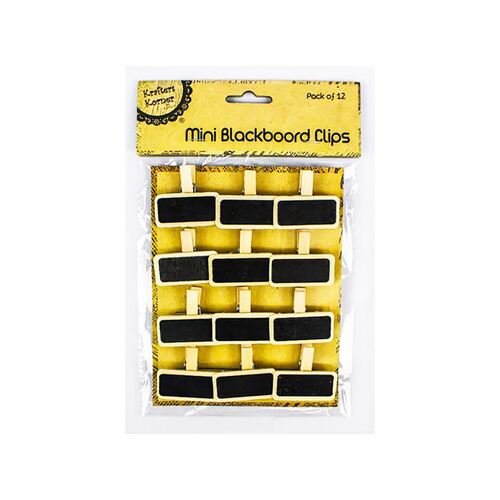 Mini Chalkboard Clips Pk12