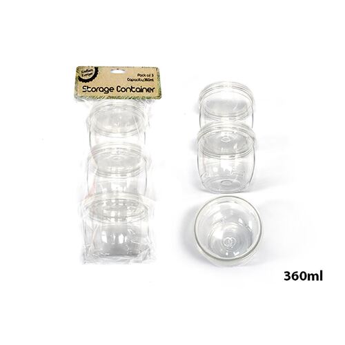 360ml Lockable And Stackable Containers Pk3