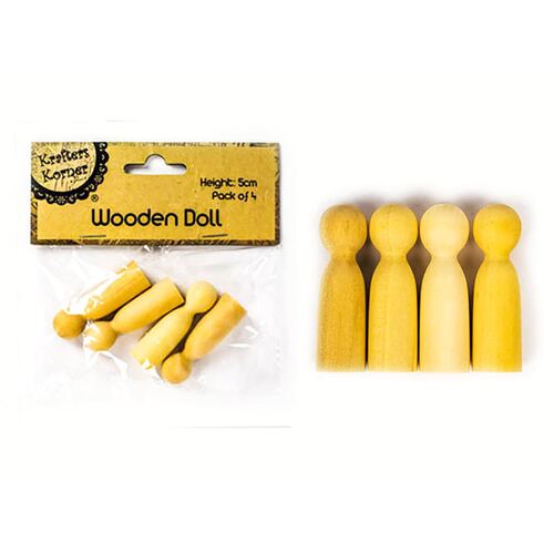Wooden Doll Small Pk4