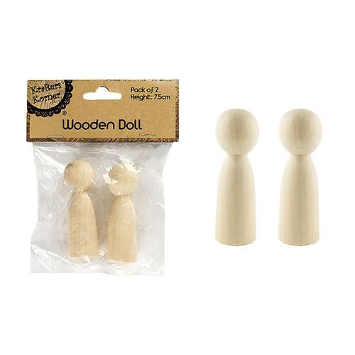 Large  Wooden Doll Pk2