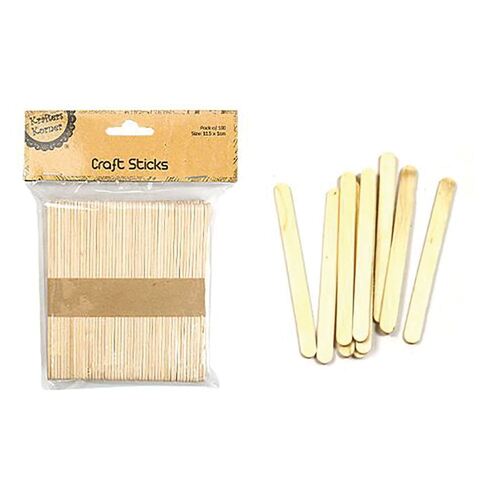 Natural Craft Sticks 11.5x1x0.2cm 100 Pack