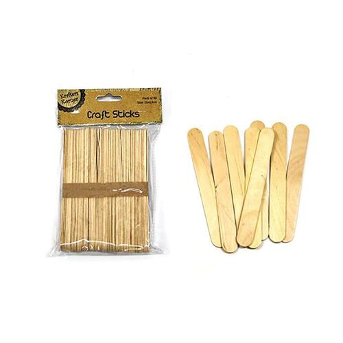 Nat Jumbo Craft Sticks 15x1.8x0.16cm 60 Pack
