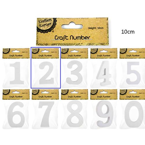 10cm White Numbers - 2