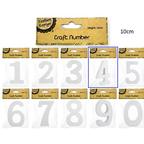 10cm White Numbers - 4