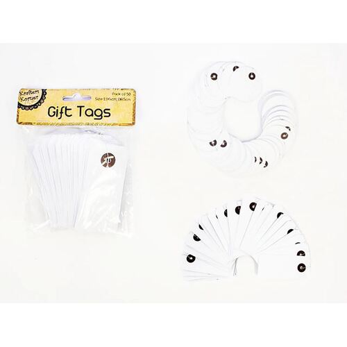 White Gift Tags Pk50