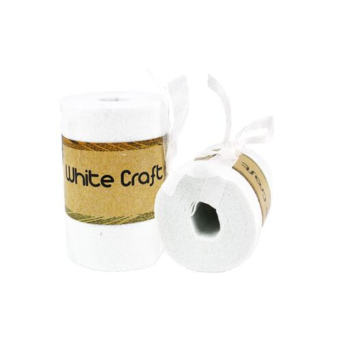 Felt Roll With Ribbon - White