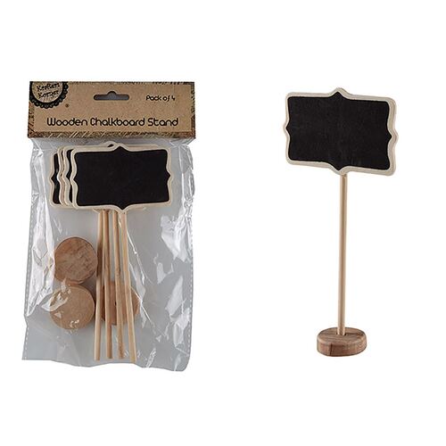 Wooden Chalkboard Stand Pk4