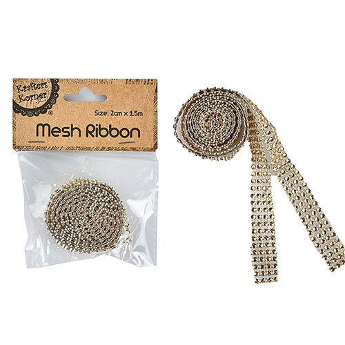 1.5m Mesh Ribbon - Gold