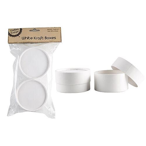 Round Paper Boxes - White Pk2