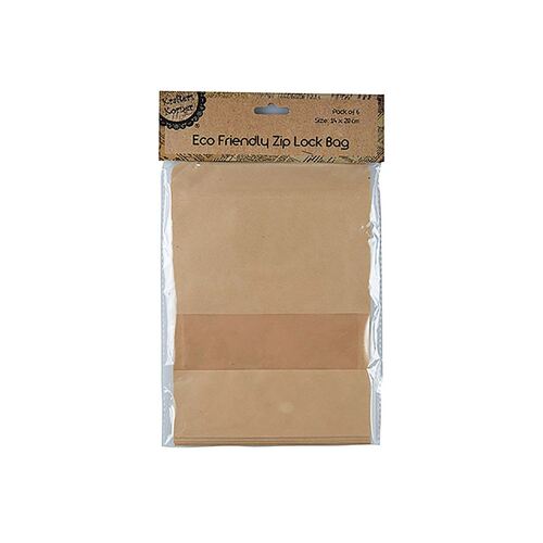 Eco Friendly Large Zip Lock Bag Pk6