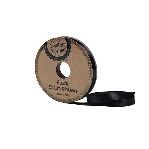 Satin Black Ribbon 10mm X10m