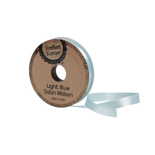 Satin Light Blue Ribbon 10mm X10m