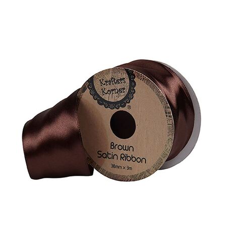 Satin Brown Ribbon 38mmx3m
