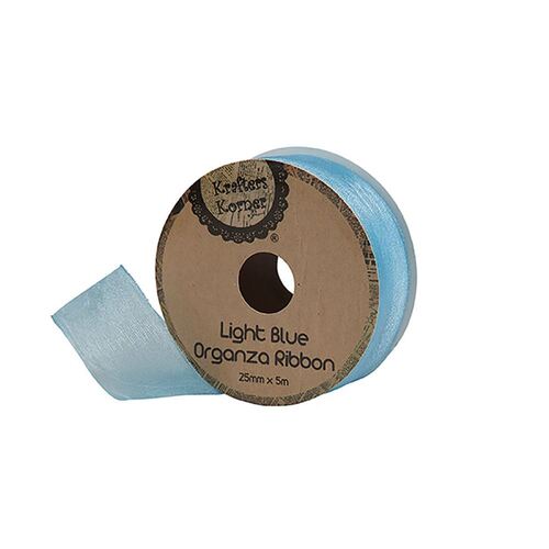 Organza Light Blue Ribbon 25mmx5m