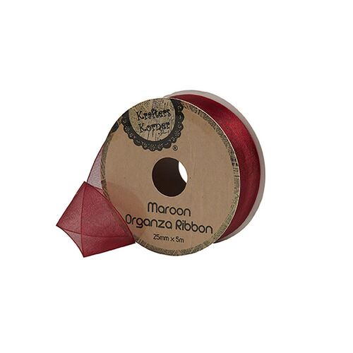 Organza Maroon Ribbon25mmx5m