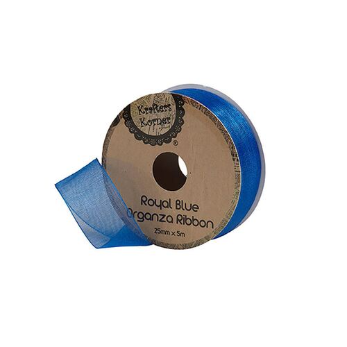 Organza Royal Blue Ribbon 25mmx5m