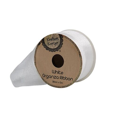 Organza White Ribbon 38mmx5m