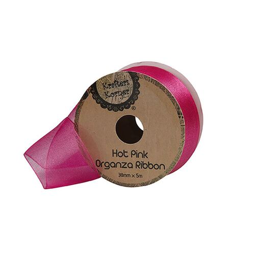 Organza Hot Pink Ribbon 38mmx5m