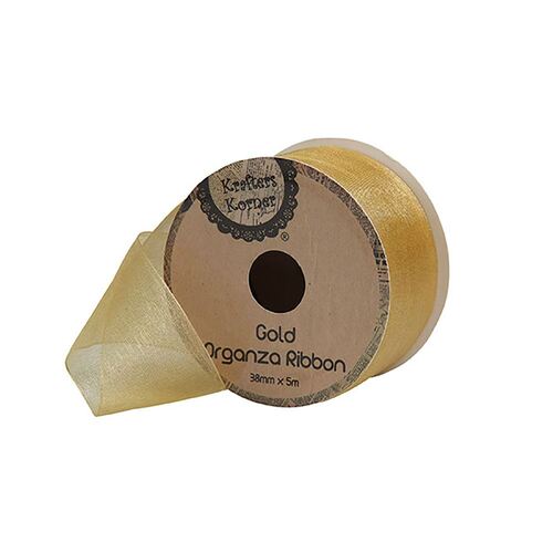 Organza Gold Ribbon 38mmx5m