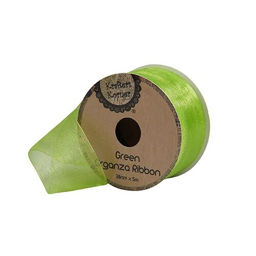 Organza Green Ribbon 38mmx5m