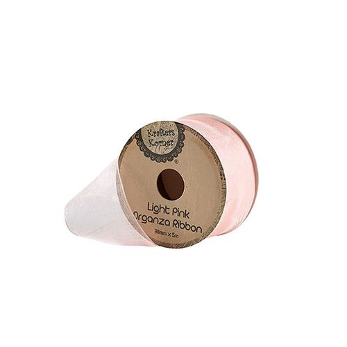 Organza Light Pink Ribbon 38mmx5m