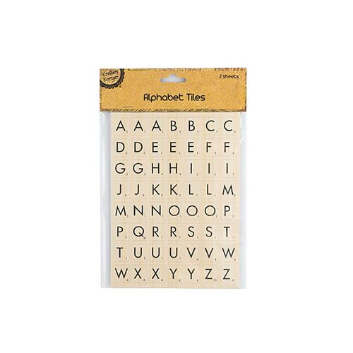 Wood Effect Alphabet Stickers Pk2