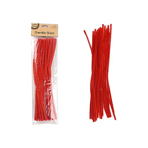 Chenille Stems-Red Pk50