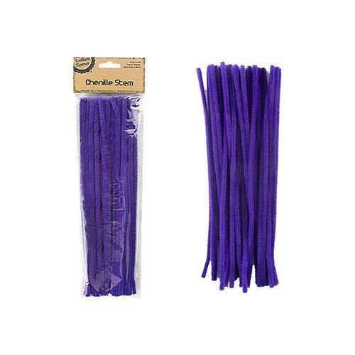 Chenille Stems-Purple Pk50