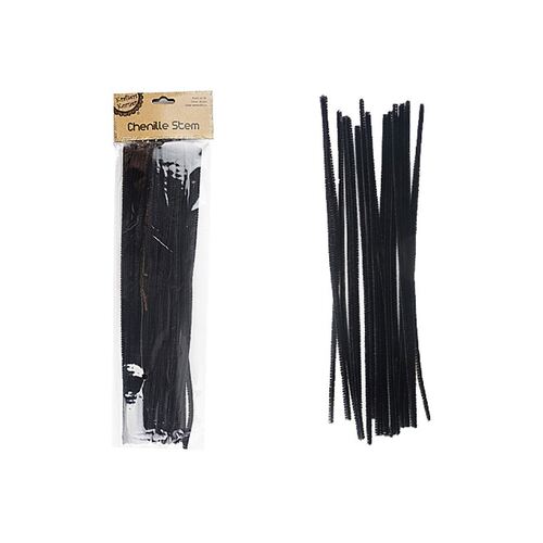 Chenille Stems-Black Pk50